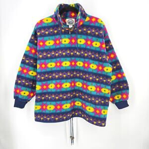 Bay Area Traders Vintage Y2K Fleece Pullover Mens Size Small Aztec